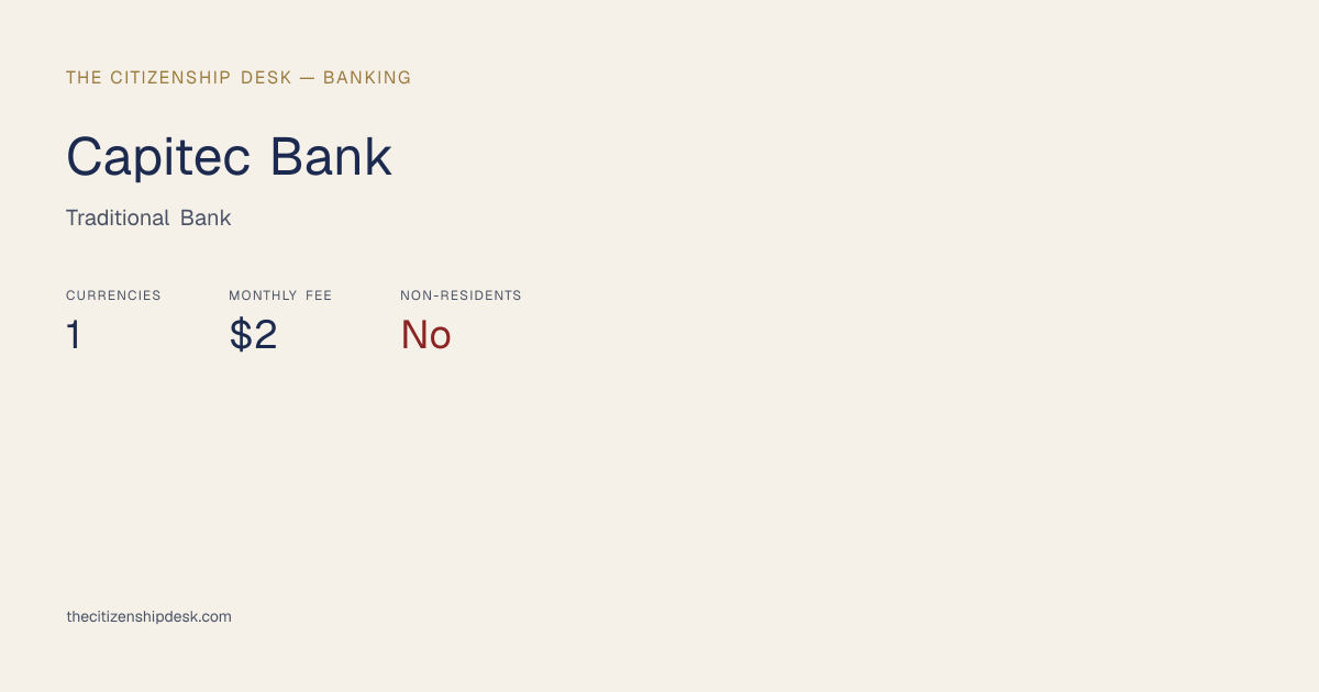 Capitec Bank — Non-Resident Banking Options | The Citizenship Desk