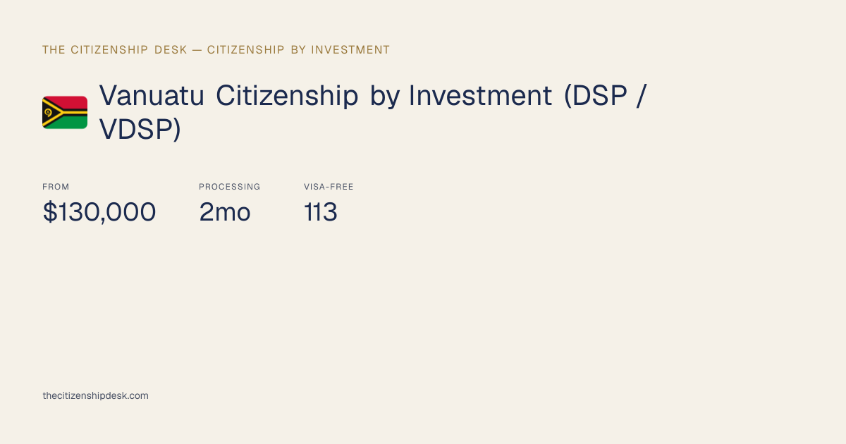Vanuatu Citizenship by Investment (DSP / VDSP) — Cost, Timeline ...
